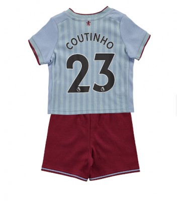 Aston Villa Philippe Coutinho #23 Bortedraktsett Barn 2022-23 Kortermet (+ Korte bukser)